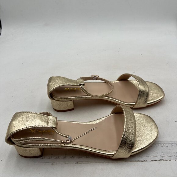 XYD Gold Open Toe Sandals Buckled Low Chunky Heel with Ankle Strap for Shoes - Picture 4 of 8